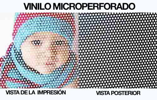 Vinilo Microperforado Ventanas y Cristales - Contraste Impresión